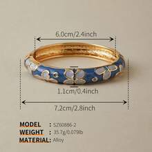 ORNAPEADIA 1pc Vintage Ocean Style Handmade Enamel Painting Women Bracelet, Suitable For Daily Wear/Gift - SZ60886-2 - View 8