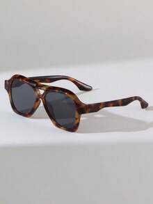 1pc Women's Leopard Print Double-Bridge Fashion Glasses, Suitable For Vacation Outfits, Beach, Music Festivals, Casual Outings, Summer Accessories, Holidays, Family Trips, Street Style, Sports, Parties, Outdoor Activities, Summer Beach Vacations, Outdoor Travels - Multicolor - View 6