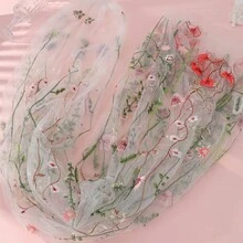Velo de novia elegante y lujoso de estilo bohemio con bordado de mariposa, flor y hoja, peine para el cabello, para festival y fiesta - Blanco - Ver 7