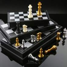 2026年热销大型国际象棋棋盘 - 培养战略思维，三合一国际象棋、跳棋、西洋双陆棋，可折叠棋盘，成人木制国际象棋套装，国际象棋、跳棋、西洋双陆棋，培养战略思维，木制国际象棋套装，木制棋盘游戏，最佳新年礼物 - 彩色 - 查看 9