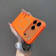 1 chiếc ốp lưng điện thoại từ tính, mờ, thân thiện với da, sạc không dây, dành cho iPhone 17 Air 16 15 14 13 12 Pro Max Plus, mặt lưng silicon mềm mại. - trái cam - Xem 4