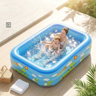 4-Layer Large Inflatable Swimming Pool, Family Size Pool, Mobile Water Park, Outdoor Yard Water Entertainment For Summer, Party Pool, Thick & Durable PVC Material