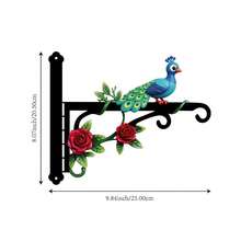 1pc Metal Double-Sided Colorful Printed Parrot & Floral Pattern, Wall-Mounted Outdoor Hanging Rack, Suitable For Porch, Bird Feeder, Lantern, Wind Chime Etc., Sturdy Iron Structure Hook - A - View 10