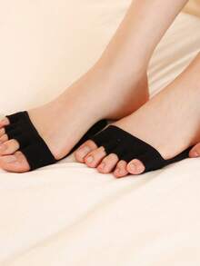5 đôi miếng lót giày hở ngón màu đen cỡ lớn dành cho nữ, miếng lót chống trượt, chống ma sát, mỏng, vô hình cho năm ngón chân. - màu đen - Xem 7