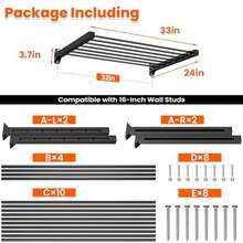 Ultrawall - Estantes de pared de cochera de 33 x 24 pulgadas, estantes de almacenamiento resistentes montados en la pared para contenedores de almacenamiento, soporta hasta 350 libras, 2 unidades - como en la foto - Ver 4