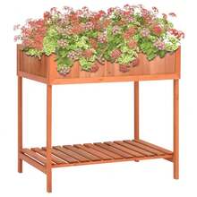 vidaXL Pflanzgefäß für Kräuter 80x60x80 cm Massivholz Tanne - A - Übersicht 1