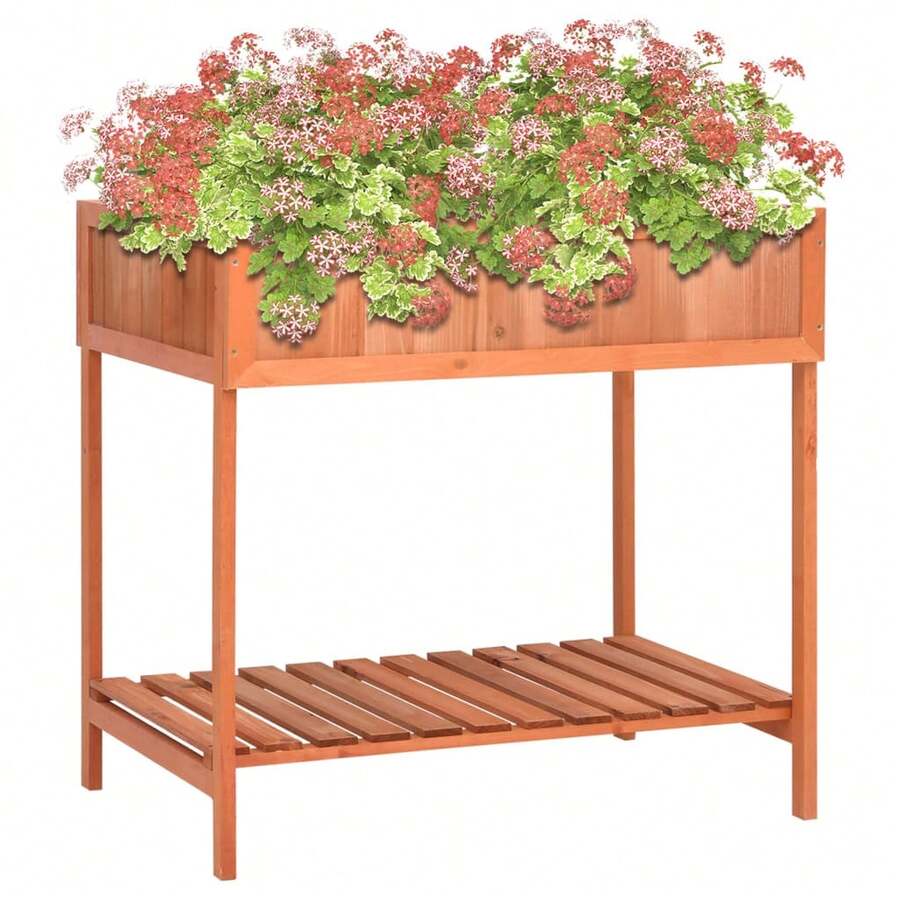 vidaXL Pflanzgefäß für Kräuter 80x60x80 cm Massivholz Tanne - A - Übersicht 1