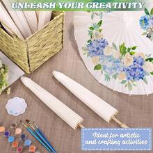 1 chiếc ô giấy dầu trắng trơn, bán sỉ, tự làm, vẽ tay, màu trắng. - trắng - Xem 9