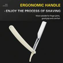 Bộ dụng cụ chăm sóc cá nhân tại nhà và salon dành cho nam và nữ, bao gồm dao cạo thẳng gấp gọn và lưỡi dao hai cạnh siêu mỏng, sắc bén bằng thép không gỉ. - dao cạo an toàn - Xem 3