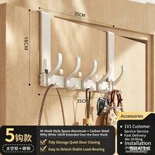 1pc No Drill Door Hanger Hook, Coat Jacket Hat Bag Storage Rack, Multifunctional Hanging Hook For Home, Key Holder - View 8