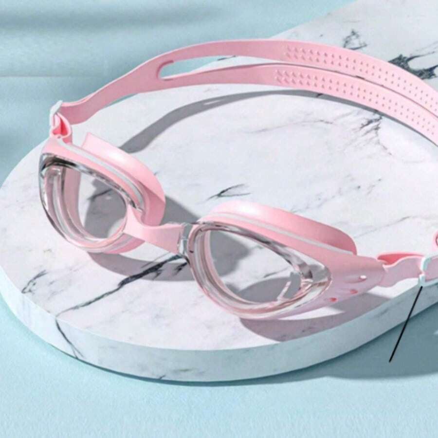 1pc/3pcs Swimming Goggles, Anti-Fog Clear Lens, Waterproof Design, Quick Adjustable Strap, Perfect Swimming Accessory, Comfortable Fit, Suitable For Training And Leisure - Pink - View 1
