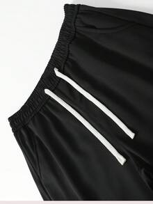 Driftmere Men's New Spring/Autumn Black Straight Leg Loose Fit Sports Pants - Black - View 5