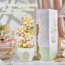 6款，1-4英寸创意花朵积木玩具，DIY花朵模型，DIY手工花束，透明亚克力盒，ABS塑料材质，花朵积木套装，浪漫风格，包含康乃馨、玫瑰、郁金香、风信子、牡丹、向日葵、山茶花、茉莉花等形状，可堆叠搭建，玩具，礼品 - 彩色 - 查看 2