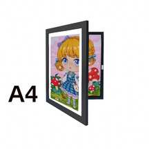 1件裝療癒系Ins風木製多色裝飾相框，可選A4/8.5x11英吋，磁吸式可翻轉設計，適用客廳照片牆、走廊掛畫、桌面擺飾、兒童房裝飾，適合手繪塗鴉、水彩畫、剪紙賀卡、書法作品展示（不含照片） - 1PC - 查看 13
