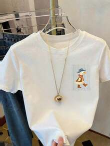 Bohemian Style, Bohemian Style, Women's T-Shirt, Short-Sleeved Graphic Tee, Casual Street Style, Cute Summer Top, Casual Summer Style, Casual Summer Style - 白色 3 - 查看 2