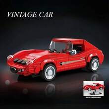Coches clásicos y modelos de supercoches con soportes de exhibición y placas con nombres, coches de modelo DIY hechos de bloques de construcción, perfectos para coleccionistas - K2259- 320 unidades - Ver 9
