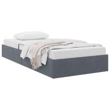 vidaXL Ottoman Bettgestell mit Speicher Dunkelgrau 100 x 200 cm Samt - Grün - Übersicht 3