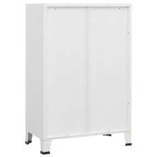 vidaXL Lagerschrank Industrial Weiß 75x40x115 cm Metall - Weiss - Übersicht 6