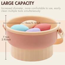 Set de limpiador de brochas de maquillaje en sólido y cesta de secado, Almohadilla de limpieza y cesta de secado de brochas de maquillaje, Limpiador y secador de brochas de maquillaje, Almohadilla y solución de limpieza de brochas de maquillaje 3 en 1, Herramientas de maquillaje para limpieza de brochas - Multicolor - Ver 8