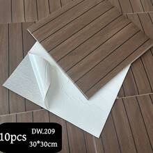10片 30cm/11.81in 3D木紋牆板，3D木紋自黏式牆貼，易撕貼，自黏式PVC木紋板，安裝簡單，適用於室內牆面裝飾、客廳壁紙、房間裝飾 - B - 查看 15