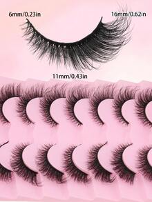 7 For Light And Natural Eyelashes - Reusable, Lightweight And Curled, Creating A Natural Eye Makeup Look - Suitable For Daily Work, Parties, And Vacations; False Eyelash Strips, Lashes, False Eyelashes - View 3