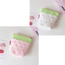 1pc/2pcs Cute Strawberry Plush Pencil Case, Large Capacity Kawaii Pen Pouch For Girls, Soft Zipper Stationery Organizer For School, Office & Travel, Back To School - Pencil Case - View 13