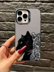 1pc Leopard Pattern Protective Phone Case, Full Coverage TPU Anti-Drop Phone Case Compatible With Apple 16, 15, 14, 13, 12, 11 Pro Max - Multicolor - View 3