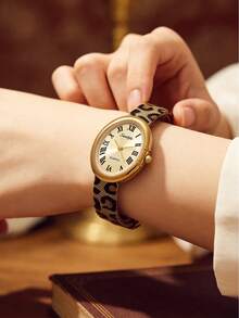 1 pieza Reloj de cuarzo elegante y retro para mujer, caja de aleación de calidad, lujoso y refinado, moda minimalista, adecuado para ir al trabajo, oficina, uso casual, perfecto para salidas, trabajo, fiestas, bodas, regalo ideal para esposa, hermana, novia, familia, amigos, adecuado para cumpleaños, aniversario y otras ocasiones especiales, accesorio de reloj exquisito - Dorado - Ver 5