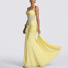 2026 New Elegant Women's Dress Series Hot-Selling Women's Clothing Solid Color Halter Neck Slim-Fit Formal Evening Gown Prom, Gala, Black Tie & Red Carpet Events, Gala & Date Night FEGI - 紅色 - 查看 4