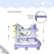 Andadera Musical Plegable para Bebé, Juguete Educativo Interactivo, Estable y Segura para Aprender a Caminar - Lila - Ver 3