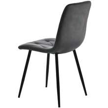 Dining Table Set (5 Pieces), Dining Table Set With 4 Chairs, Modern Kitchen Table Set, U-Shaped Design Kitchen Table, Black Legs, White Marble Top, Gray Velvet Dining Chairs - Multicolor - View 11