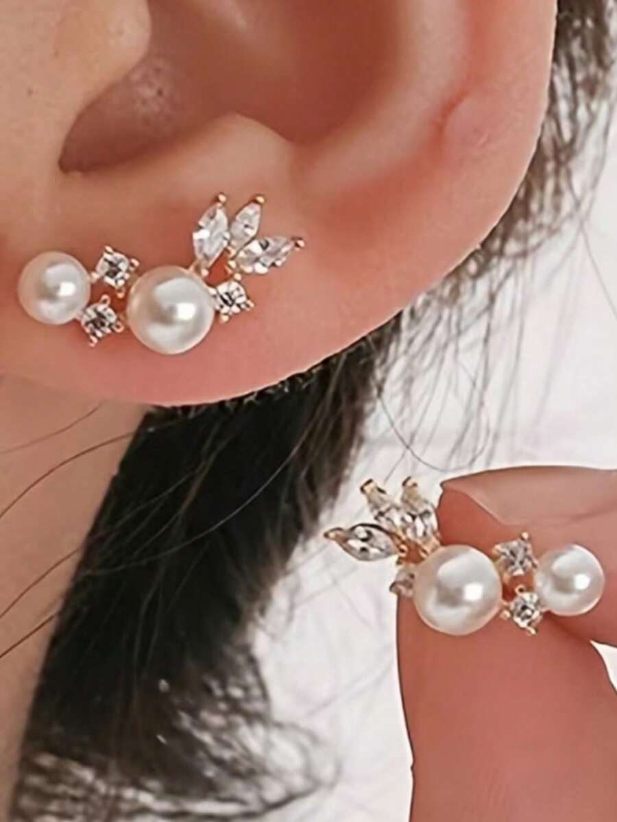 Bông tai hoa lấp lánh bằng thép không gỉ - Bông tai viền thanh lịch, phù hợp với da nhạy cảm, quà tặng ngày Valentine, quà cưới và đeo hàng ngày. - Vàng - Xem 1