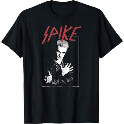 Buffy The Vampire Slayer Punk Rock Spike TV Show T-Shirt 100% Cotton Black T Shirt Unisex