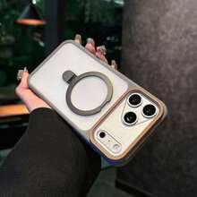 Ốp lưng điện thoại dạng vòng xoay 360° tối giản, tương thích với iPhone 17 Air 16 15 14 13 Pro Max Plus 12 11, hỗ trợ sạc không dây. - Xám - Xem 2