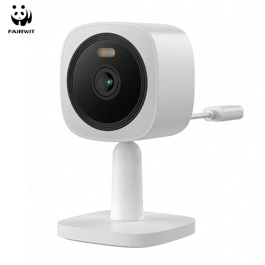 PANDA Cámara de con seguimiento inteligente E5, WiFi 2.4G Bluetooth, 4MP, detección de movimiento, reducción de ruido 3D, monitor de mascotas, alarma en tiempo real a través de aplicación, vigilancia de video bidireccional, mini cámara con audio y visión nocturna - W - Ver 1
