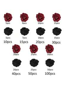 5/10/15/20/25/30pcs Pink Artificial Flowers, Minimalist PS Foam Decorative Flowers, Home Decor (OPP Packaging) - Burgundy - View 11
