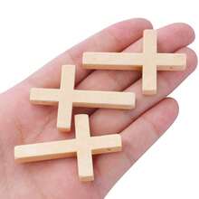 10/20/30/40/50个/包 木质十字架吊坠，批发迷你木质十字架吊坠，微型十字架，迷你十字架，木质十字架批发，母亲节圣诞节生日礼物 - 原木色 - 查看 8
