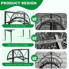 Garden Hose Holder - Upgraded Water Hose Holder Stand With Storage Basket Holds 150ft, Heavy Duty Freestanding Garden Hose Hanger Storage Rack For Outside Yard Lawn Farm - C - View 5