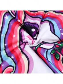 1pc 60cm*120cm Cartoon Hooded Bathrobe, Suitable For Men, Women And Children, Can Be Unfolded As A Blanket, Quick-Drying Beach Towel, Cute Cartoon Swimming Robe For Babies - Multicolor - View 6