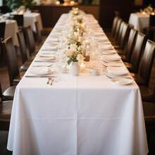 1pc Elegant White Large Rectangular Tablecloth, Suitable For Family Gatherings, Festive Meals, Rococo Style, Parties, Weddings, Restaurants, Indoor And Outdoor Dining - 1PC - View 7