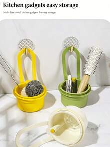 Colador colgante multifuncional, diseño de filtro extraíble, colador de fregadero de cocina de drenaje rápido, separador de residuos de alimentos, cesta de lavado de frutas y verduras, artículo esencial de cocina, herramienta de cocina pequeña, cesta de drenaje de cocina - Talla única para todos - Ver 6