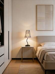1 pieza Lámpara de escritorio con luz cálida alimentada por USB, lámpara decorativa minimalista moderna y retro para crear ambiente, adecuada para dormitorio, mesita de noche, mesa de la habitación - Negro - Ver 4