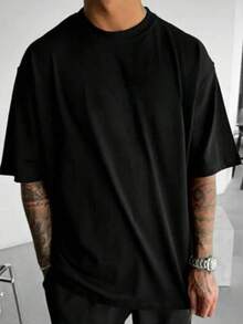 T-shirt à manches courtes pour homme, coupe ample, col rond, tissu doux, 100% coton, adapté pour le printemps/été, décontracté, streetwear et voyage, design rétro léger, convient pour les festivals et les tailles grandes, tee-shirt graphique vintage avec motif d'aigle. - Noir - Voir 6