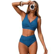 New Bikini Women's Sexy Two-Piece Swimsuit High-Waisted Swimwear Set Bikini - Black - View 7