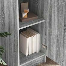 vidaXL Highboard Graues Sonoma 35 x 39 x 168 cm - Grau - Übersicht 4