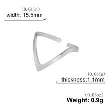 Nhẫn chữ V không đều bằng thép không gỉ, có thể xếp chồng lên nhau, dành cho nữ, trang sức thời trang tối giản, quà tặng nhẫn đính hôn và nhẫn cưới. - Chuỗi không đều - Xem 11