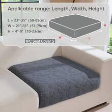 1 vỏ đệm ghế sofa co giãn Jacquard, kiểu dáng tối giản hiện đại, chống trượt, phù hợp với sofa hình chữ L và sofa 1/2/3/4 chỗ ngồi, dùng được cả bốn mùa - Màu xám đen - Xem 9