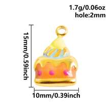 1个/2个可爱3D不锈钢电镀耐用吊坠挂件，适用于包包装饰、DIY首饰制作、项链、手链、耳环 - 水果、冰淇淋、花生等造型 - 圖片款 - 查看 41