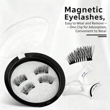 Magnetic False Eyelashes, No Glue Needed, Natural Long & Thick Lashes, Fresh & Easy To Wear, Boxed - Black - View 3