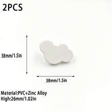 2个彩色新奇橱柜拉手，PVC创意趣味抽屉拉手，锌合金底座衣柜门拉手，家居装饰五金配件，适用于奇趣风格装饰，附带安装螺丝 - 多色 - 查看 14